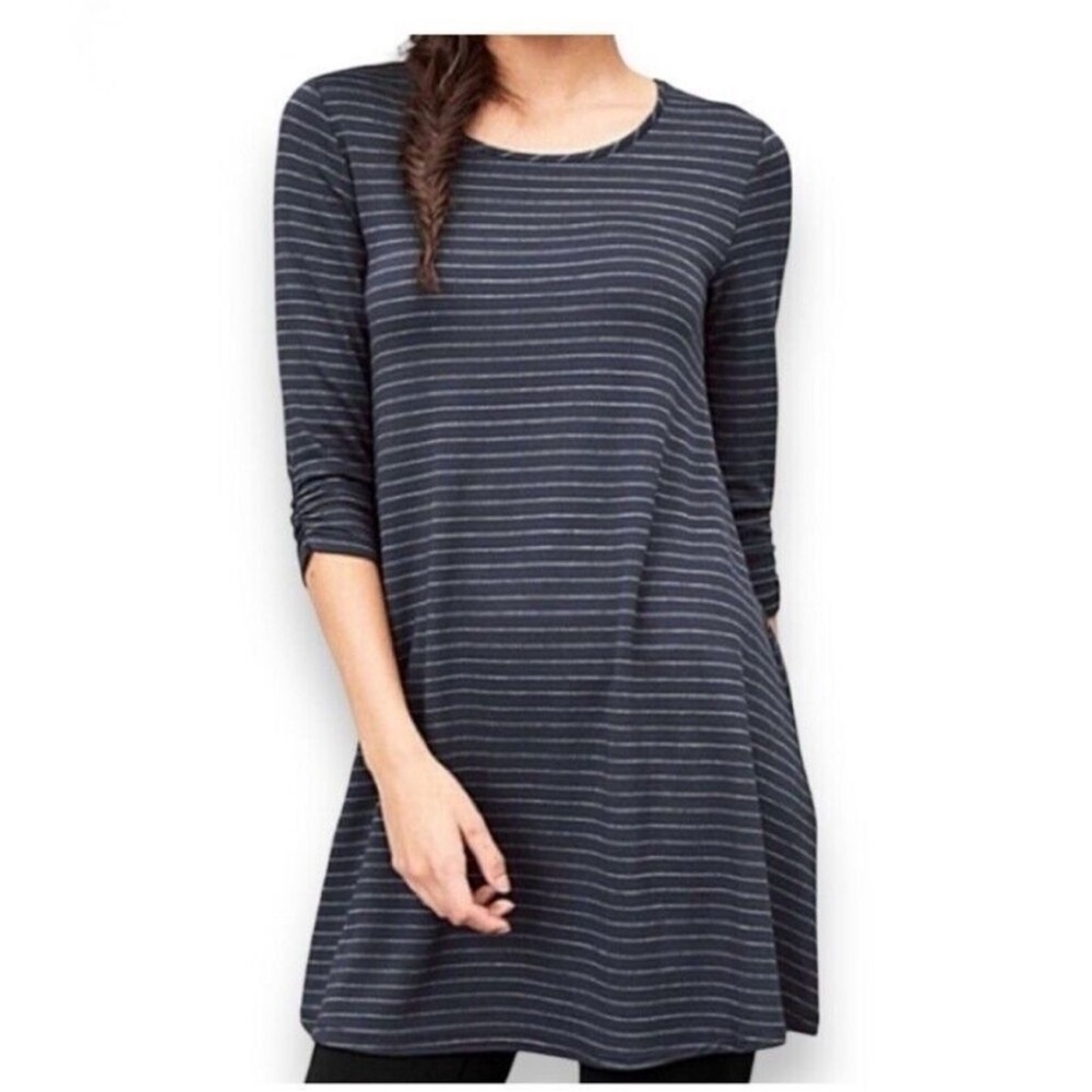 Garnet Hill Striped Tencel Blend Tunic Top‎